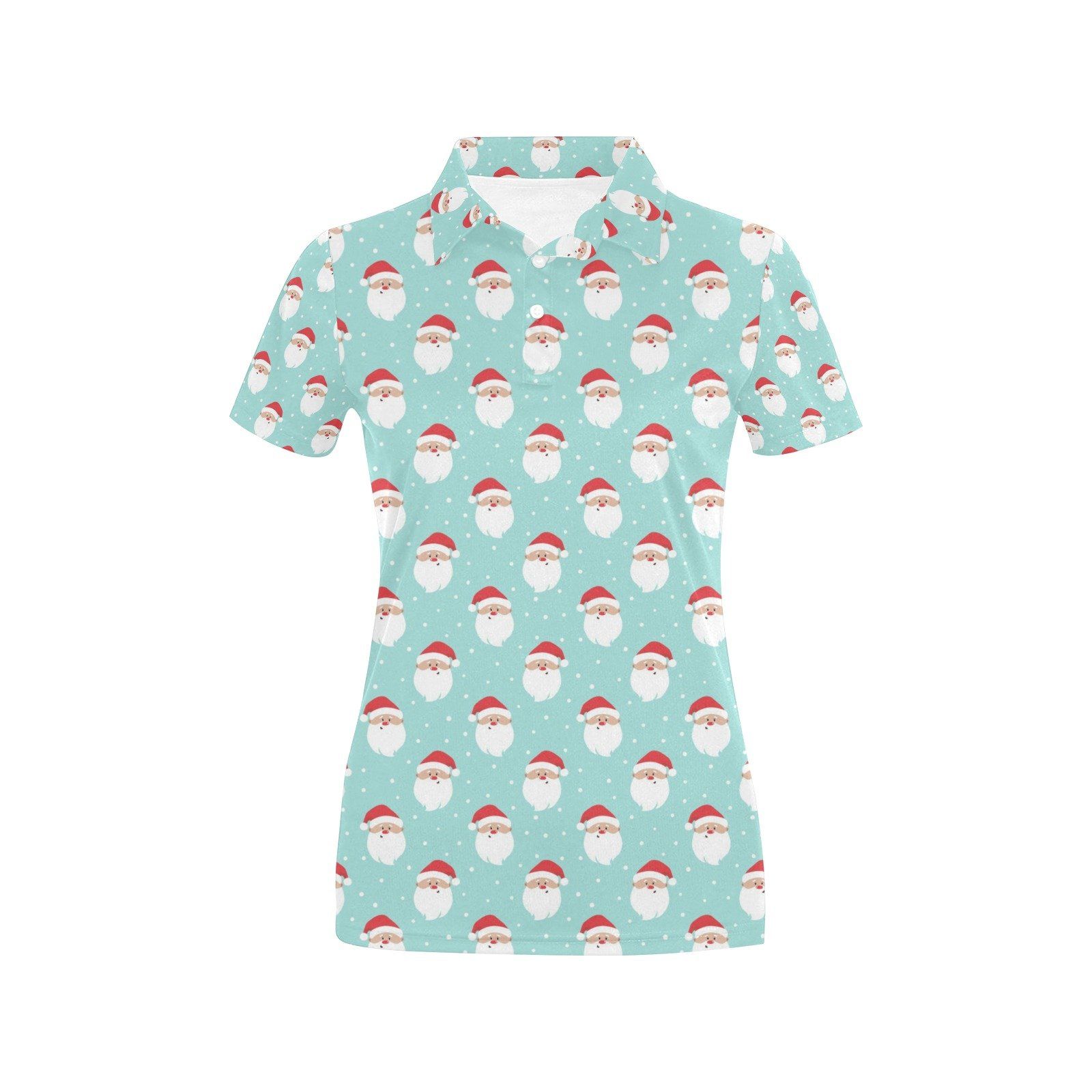 Santa Print Design Lks308 Women'S Polo Shirt Santa Print Design Lks308 Women'S Polo Shirt