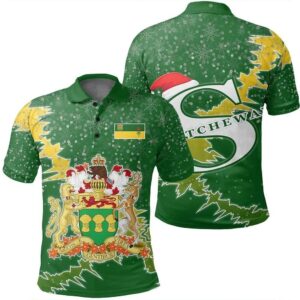 Saskatchewan Christmas Coat Of Arms Polo Shirt X Style J78