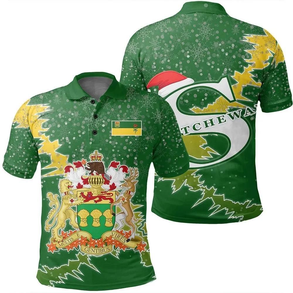 Saskatchewan Christmas Coat Of Arms Polo Shirt X Style J78 Saskatchewan Christmas Coat Of Arms Polo Shirt X Style J78