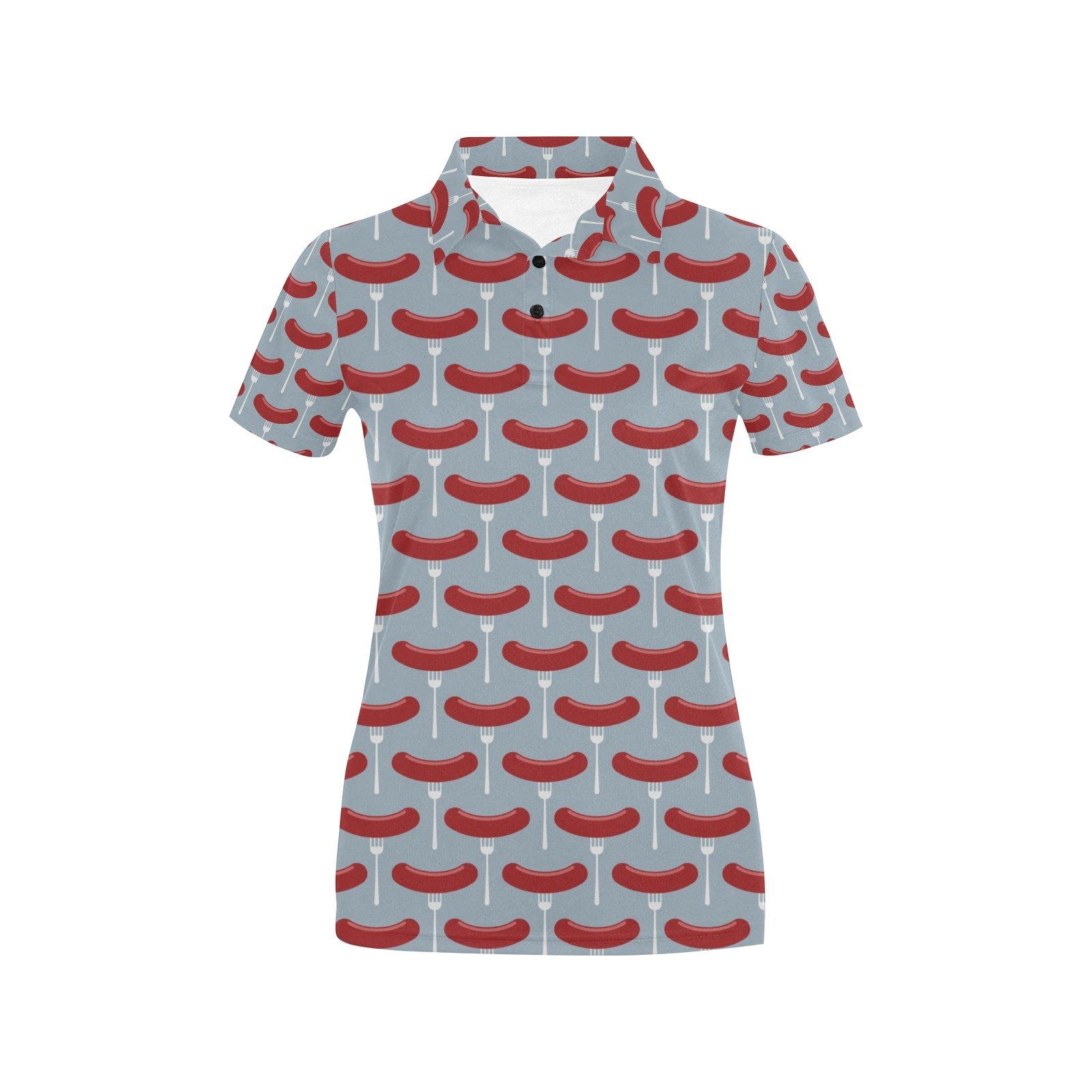 Sausage Print Design Lks301 Women'S Polo Shirt Sausage Print Design Lks301 Women'S Polo Shirt