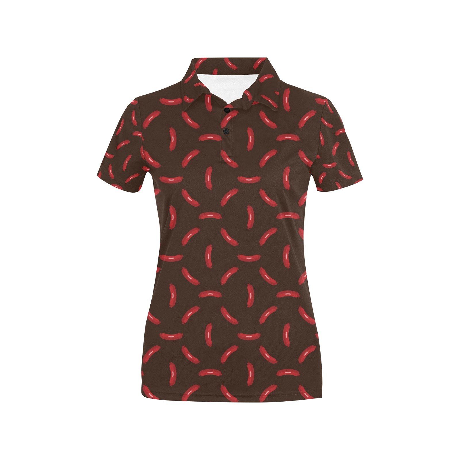 Sausage Print Design Lks302 Women'S Polo Shirt Sausage Print Design Lks302 Women'S Polo Shirt