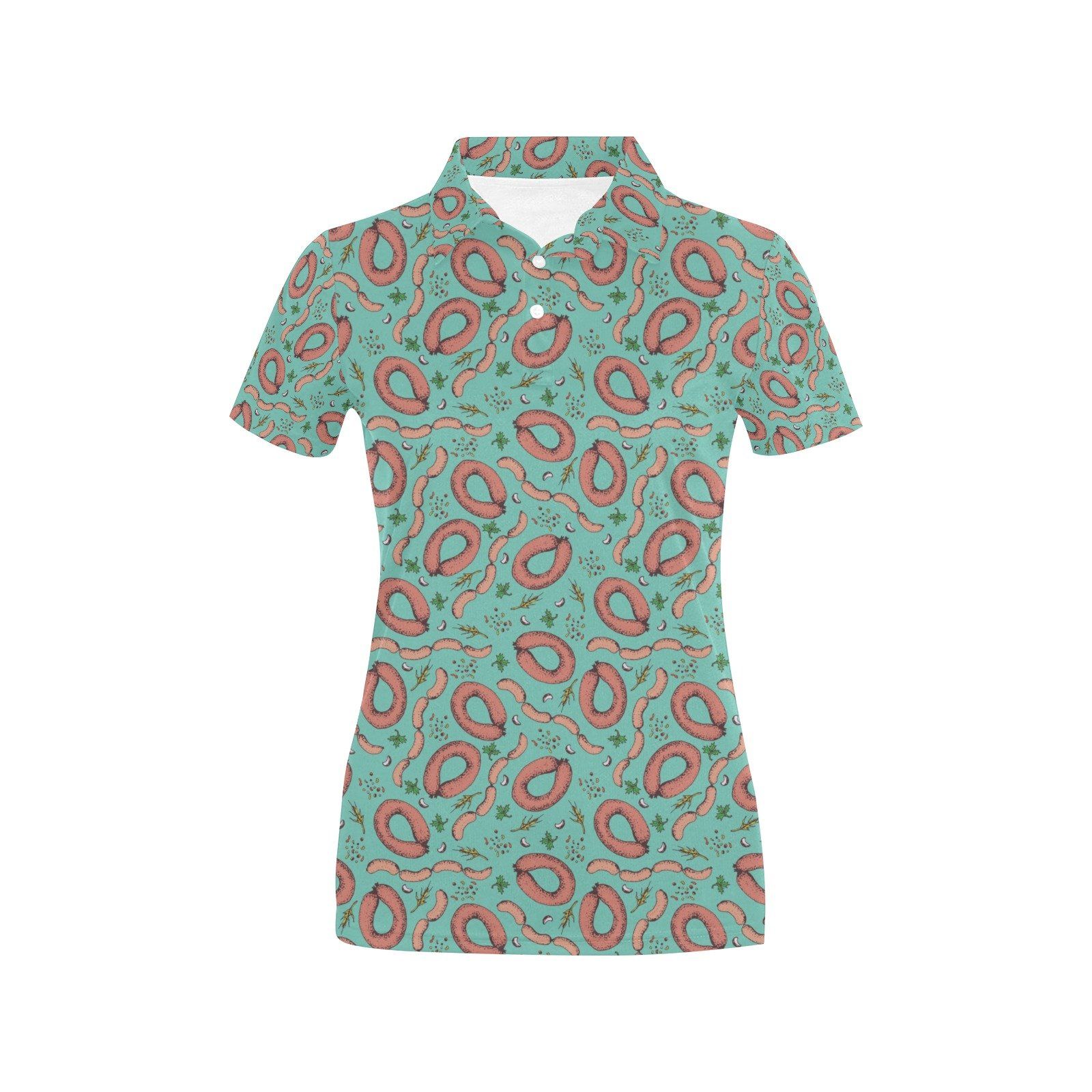 Sausage Print Design Lks303 Women'S Polo Shirt Sausage Print Design Lks303 Women'S Polo Shirt