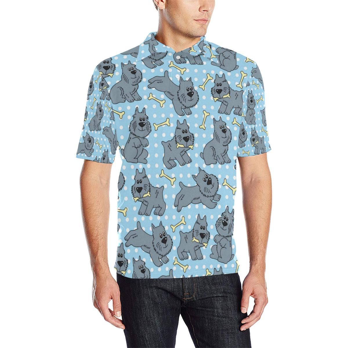 Schnauzers Pattern Print Design A02 Men Polo Shirt Schnauzers Pattern Print Design A02 Men Polo Shirt
