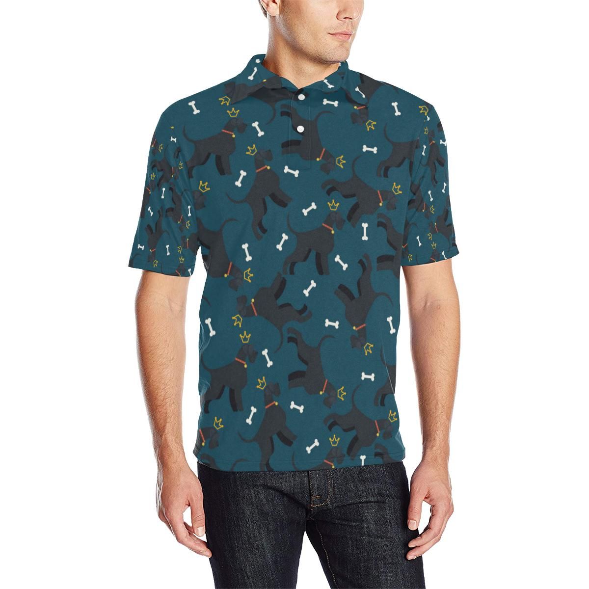 Schnauzers Pattern Print Design A04 Men Polo Shirt Schnauzers Pattern Print Design A04 Men Polo Shirt