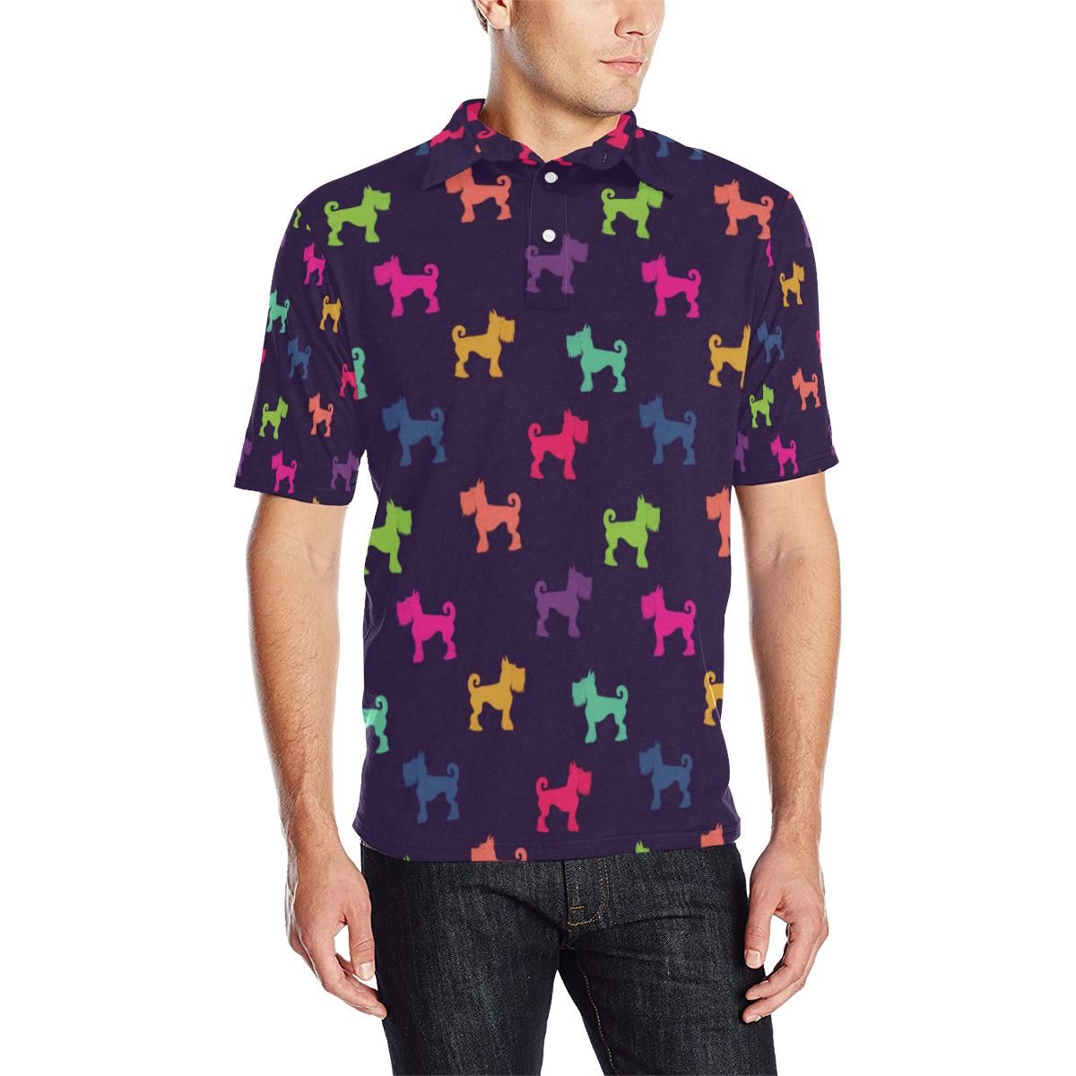 Schnauzers Pattern Print Design A05 Men Polo Shirt Schnauzers Pattern Print Design A05 Men Polo Shirt