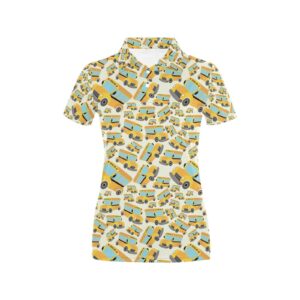 School Bus Print Design Lks301 Women'S Polo Shirt