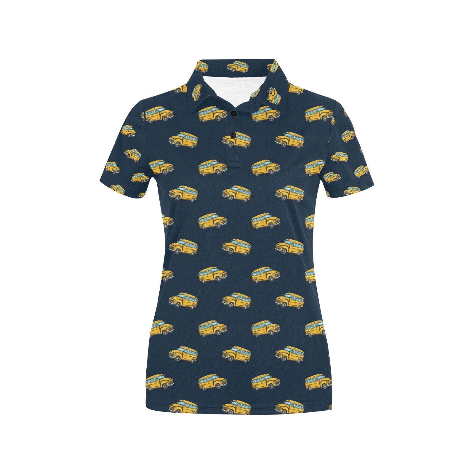 School Bus Print Design Lks304 Women'S Polo Shirt School Bus Print Design Lks304 Women'S Polo Shirt
