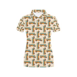 School Bus Print Design Lks305 Women'S Polo Shirt