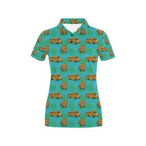 School Bus Print Design Lks308 Women'S Polo Shirt