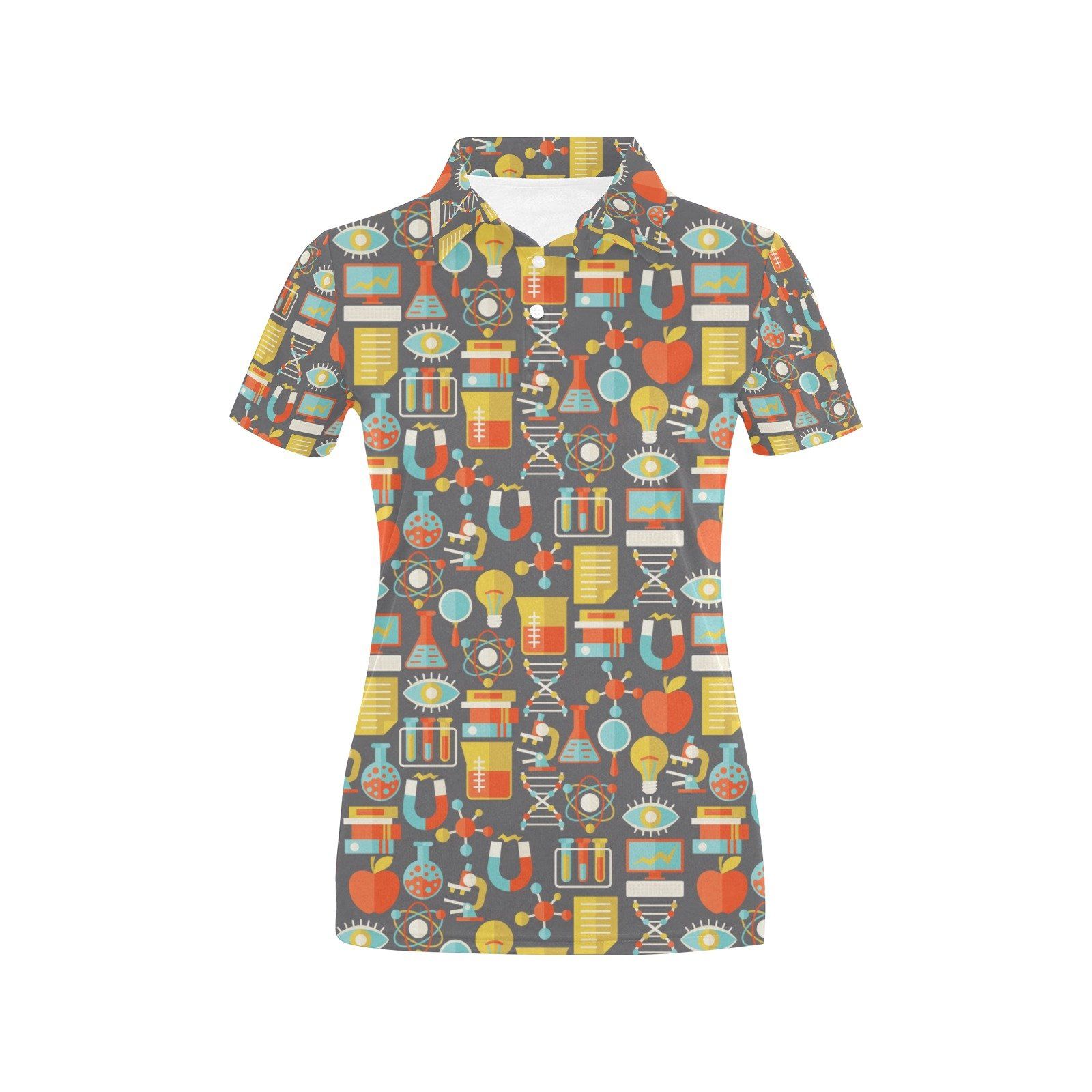 Science Print Design Lks302 Women'S Polo Shirt Science Print Design Lks302 Women'S Polo Shirt