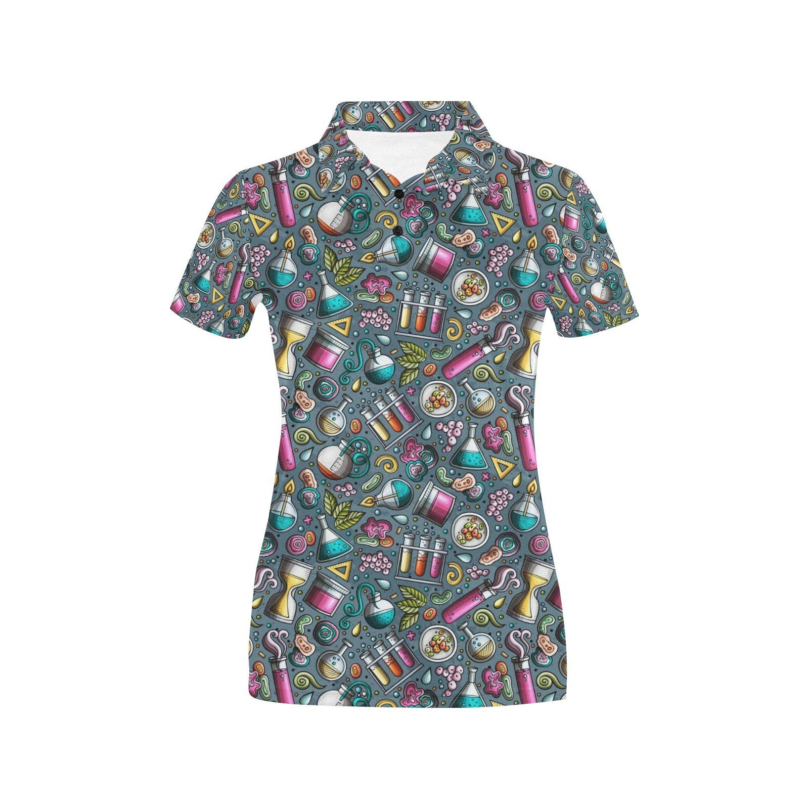 Science Print Design Lks304 Women'S Polo Shirt Science Print Design Lks304 Women'S Polo Shirt