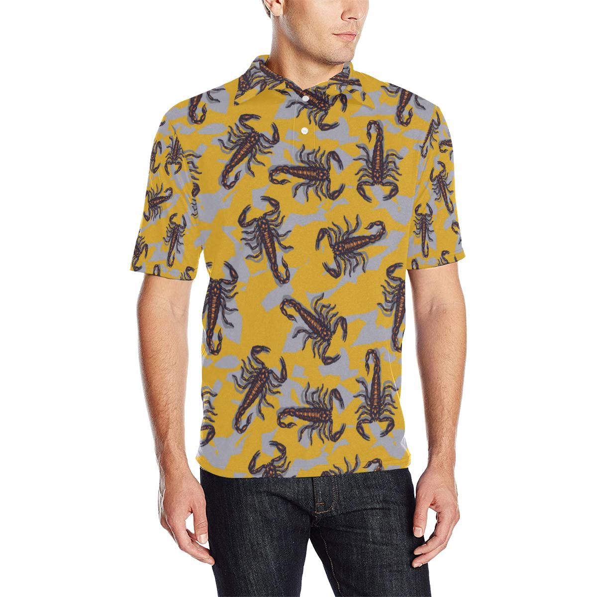 Scorpion Pattern Print Design 01 Men Polo Shirt Scorpion Pattern Print Design 01 Men Polo Shirt