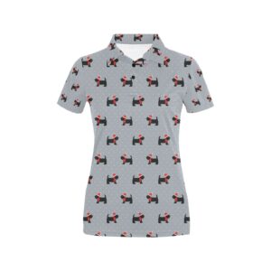 Scottish Christmas Themed Terriers Print Design Lks3018 Women'S Polo Shirt