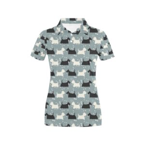 Scottish Terriers Print Design Lks301 Women'S Polo Shirt
