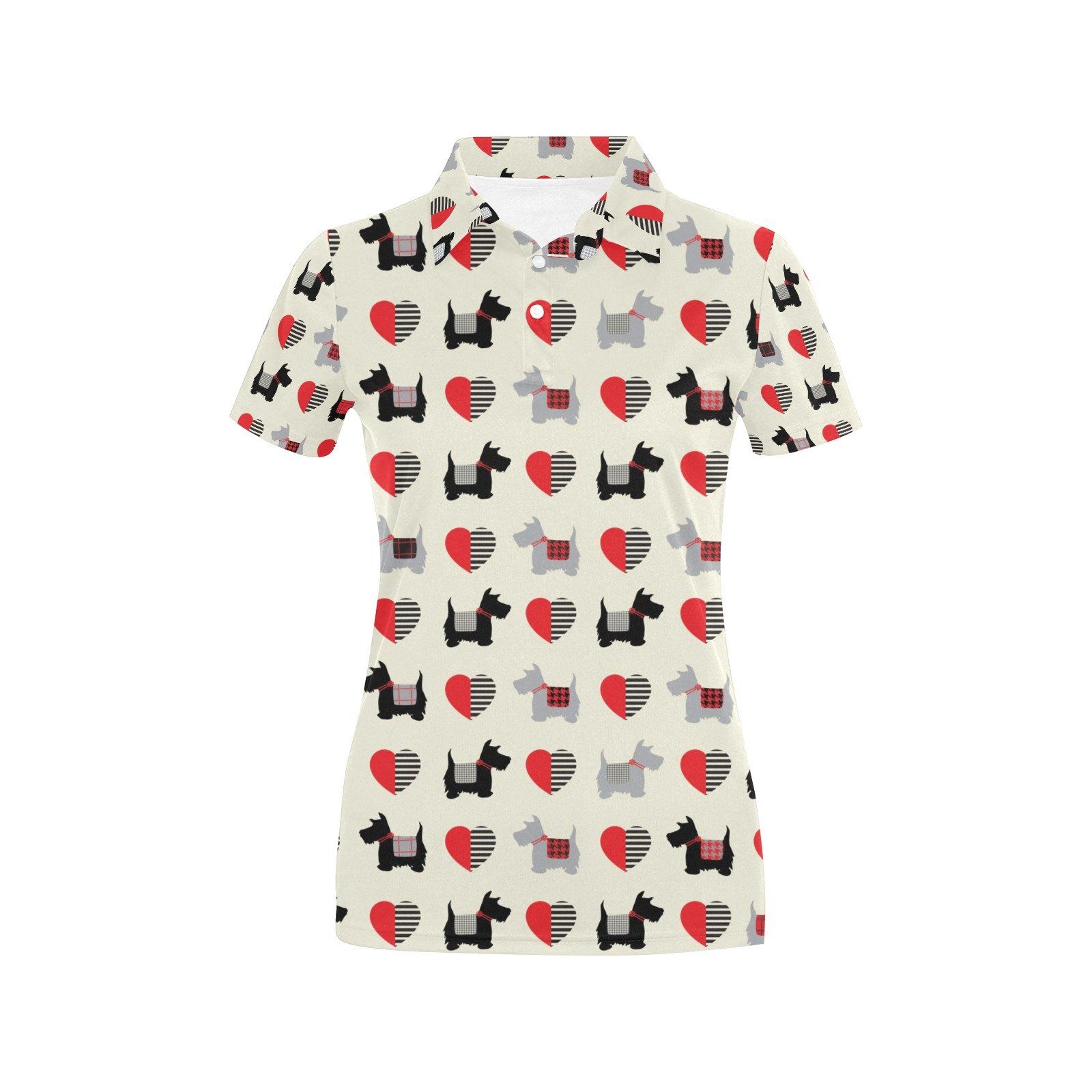 Scottish Terriers Print Design Lks3010 Women'S Polo Shirt Scottish Terriers Print Design Lks3010 Women'S Polo Shirt