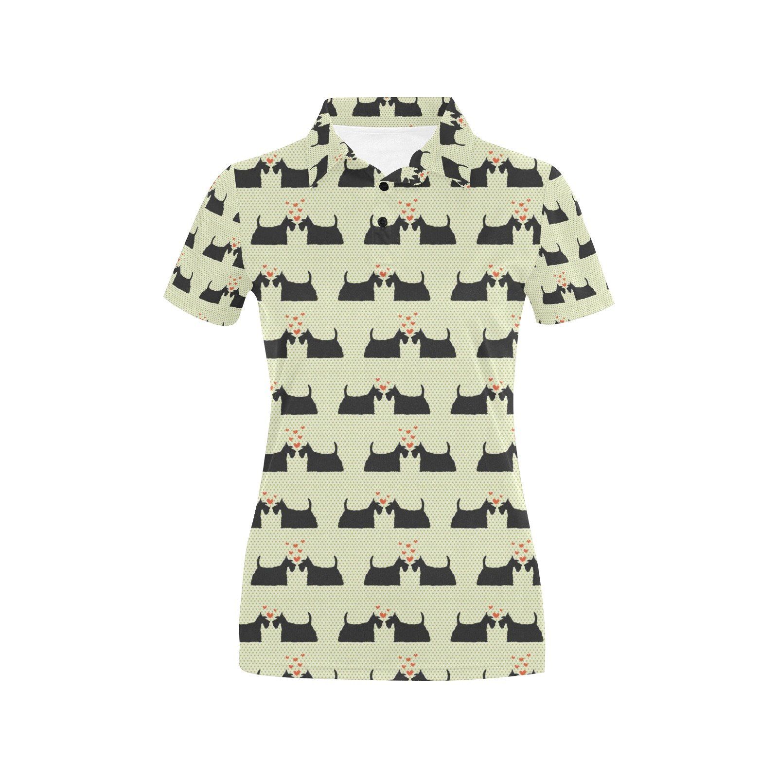 Scottish Terriers Print Design Lks304 Women's Polo Shirt Scottish Terriers Print Design Lks304 Women's Polo Shirt