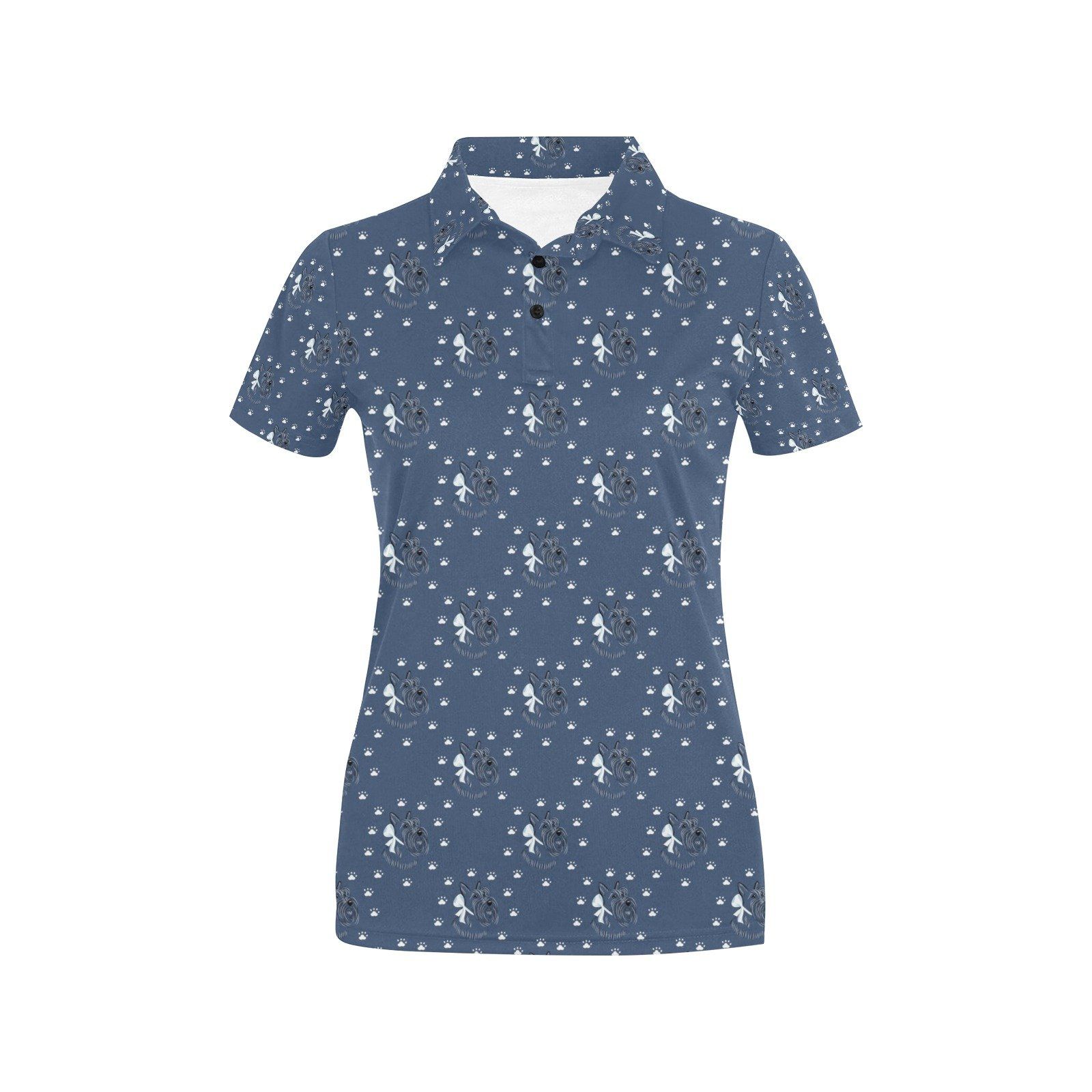 Scottish Terriers Print Design Lks307 Women's Polo Shirt Scottish Terriers Print Design Lks307 Women's Polo Shirt