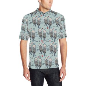Sea Otter Pattern Print Design 03 Men Polo Shirt