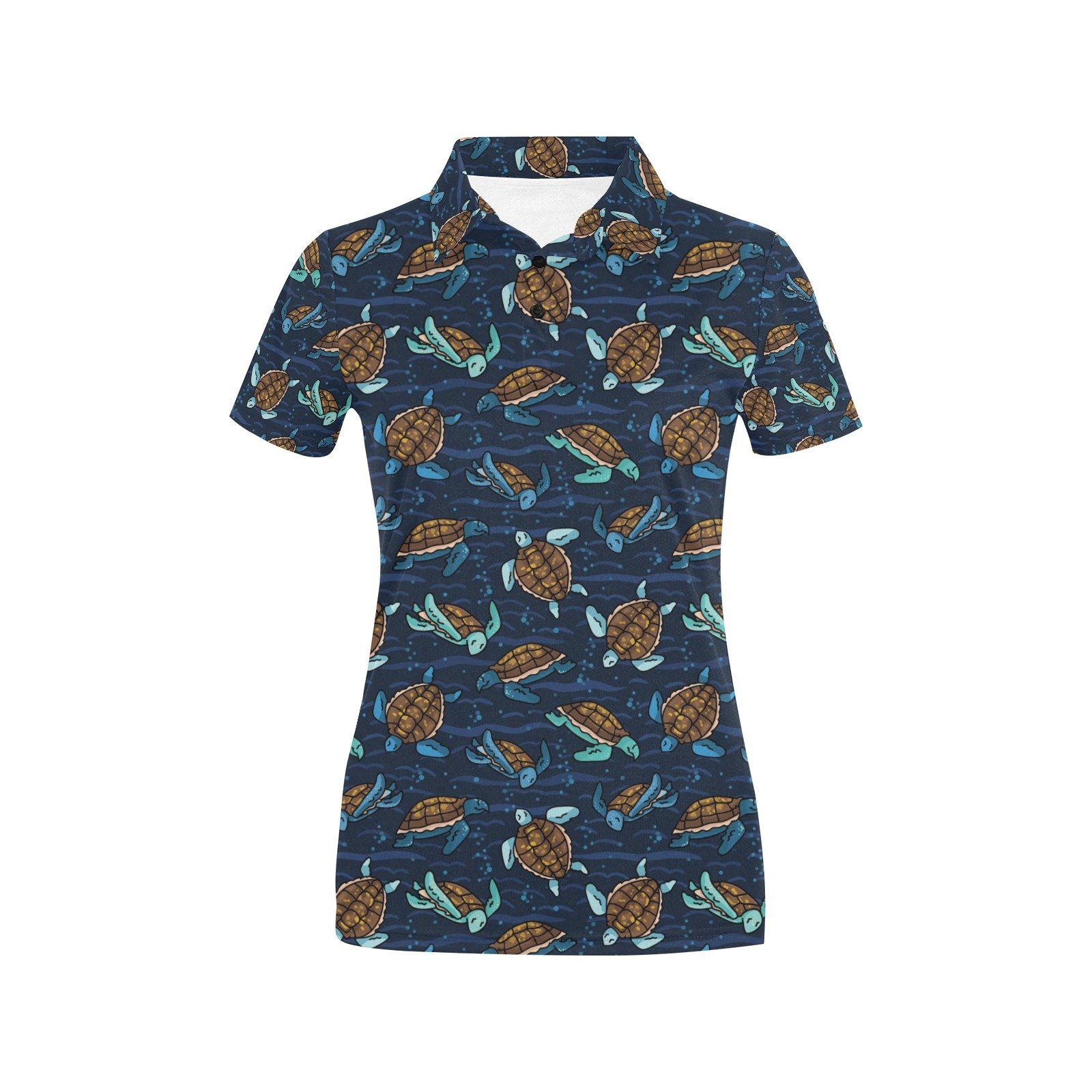 Sea Turtle Print Design Lks3011 Women'S Polo Shirt Sea Turtle Print Design Lks3011 Women'S Polo Shirt