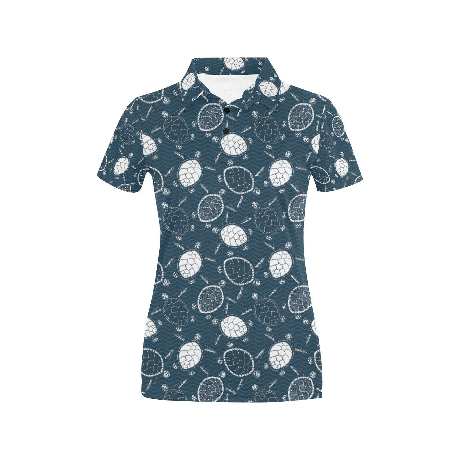 Sea Turtle Print Design Lks3015 Women'S Polo Shirt Sea Turtle Print Design Lks3015 Women'S Polo Shirt