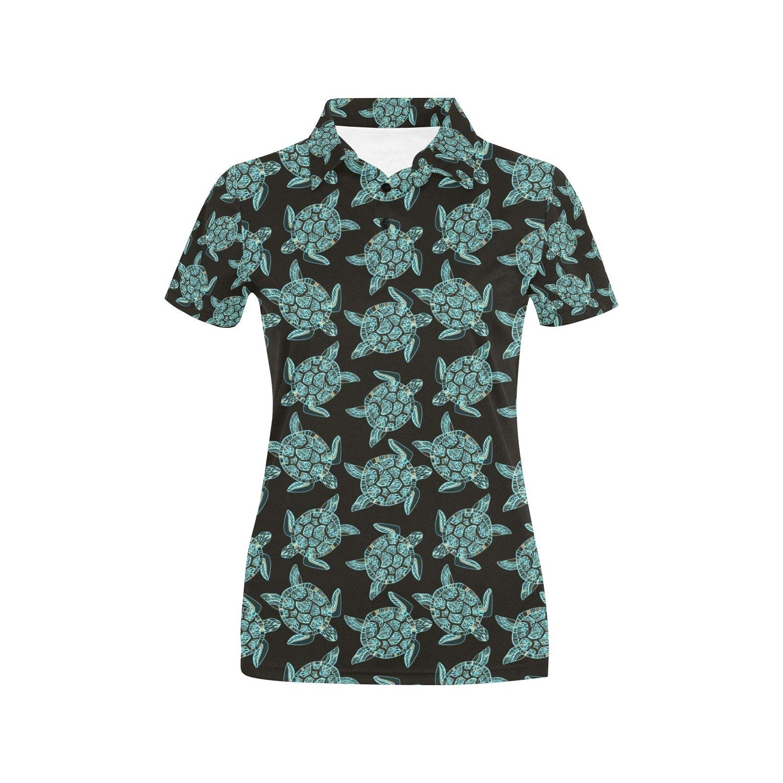 Sea Turtle Print Design Lks302 Women'S Polo Shirt Sea Turtle Print Design Lks302 Women'S Polo Shirt