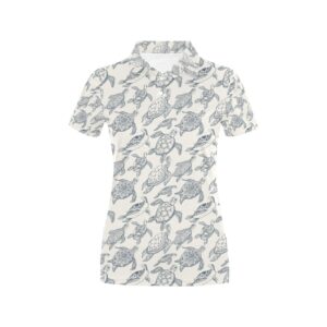 Sea Turtle Print Design Lks304 Women's Polo Shirt