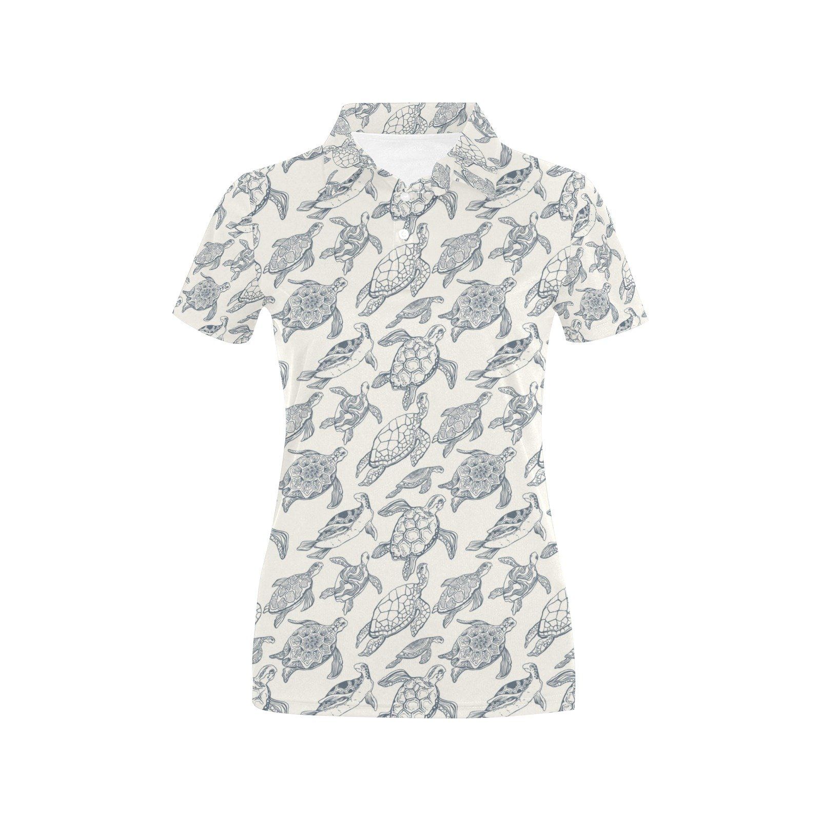 Sea Turtle Print Design Lks304 Women's Polo Shirt Sea Turtle Print Design Lks304 Women's Polo Shirt