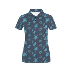 Sea Turtle Print Design Lks307 Women'S Polo Shirt