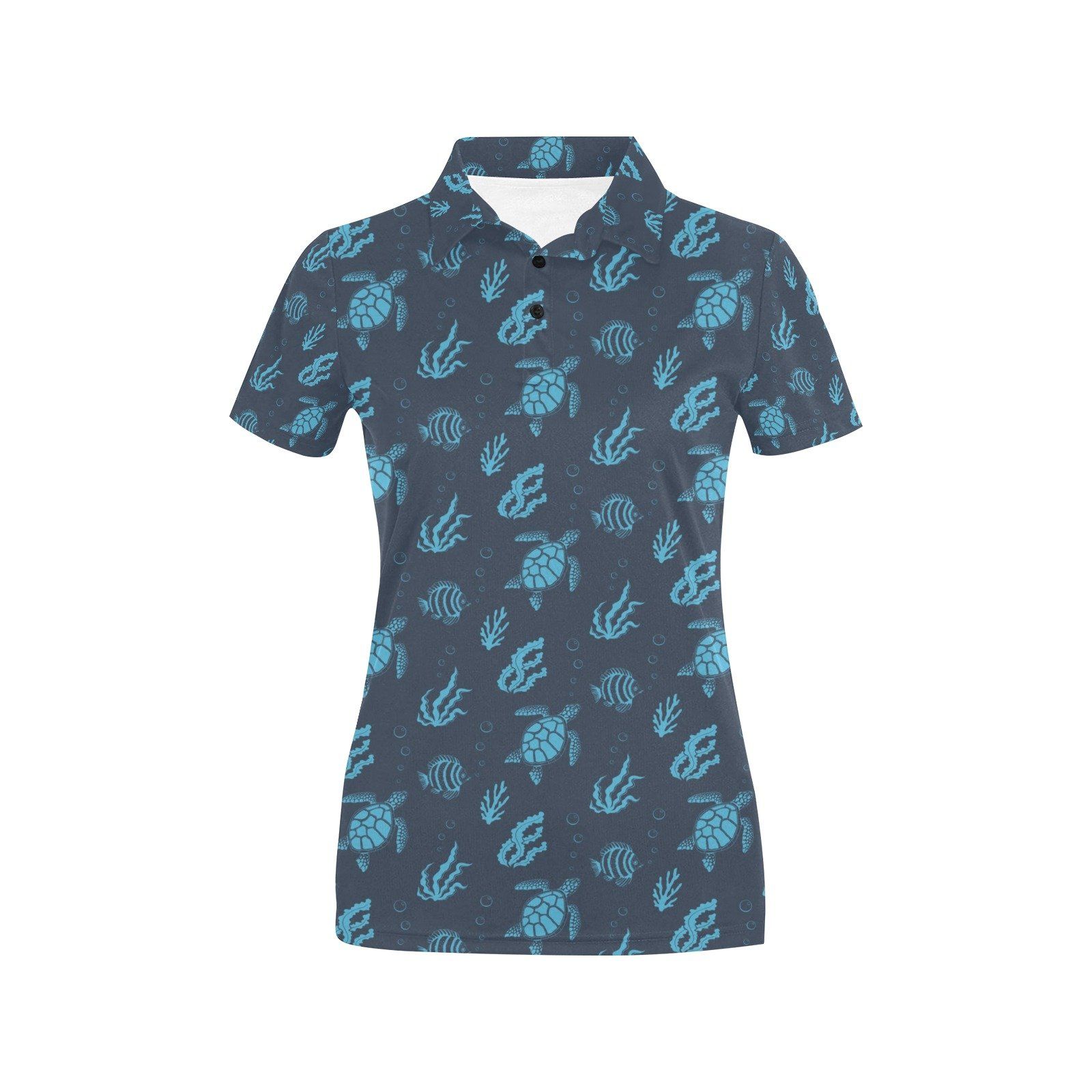 Sea Turtle Print Design Lks307 Women'S Polo Shirt Sea Turtle Print Design Lks307 Women'S Polo Shirt