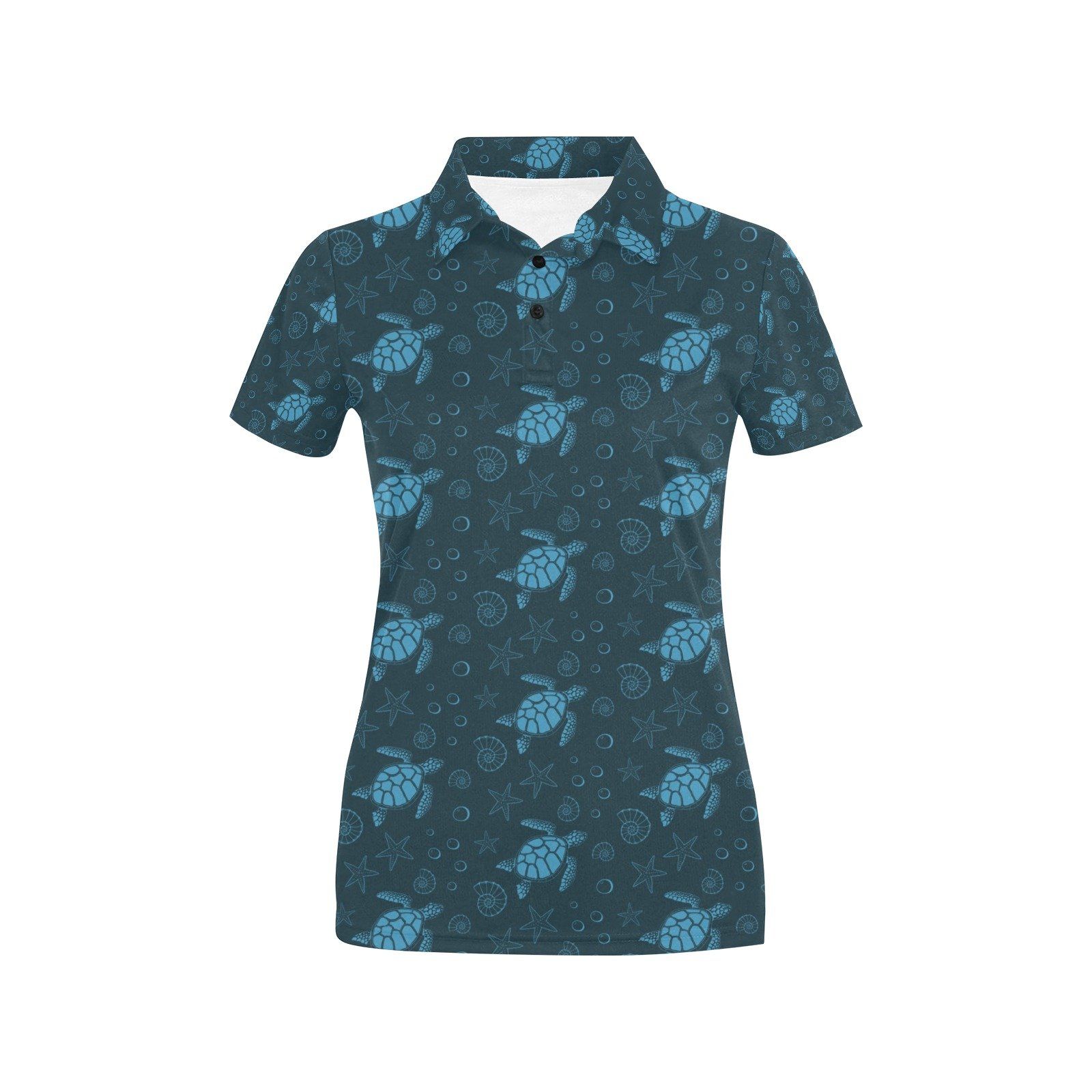 Sea Turtle Print Design Lks308 Women'S Polo Shirt Sea Turtle Print Design Lks308 Women'S Polo Shirt