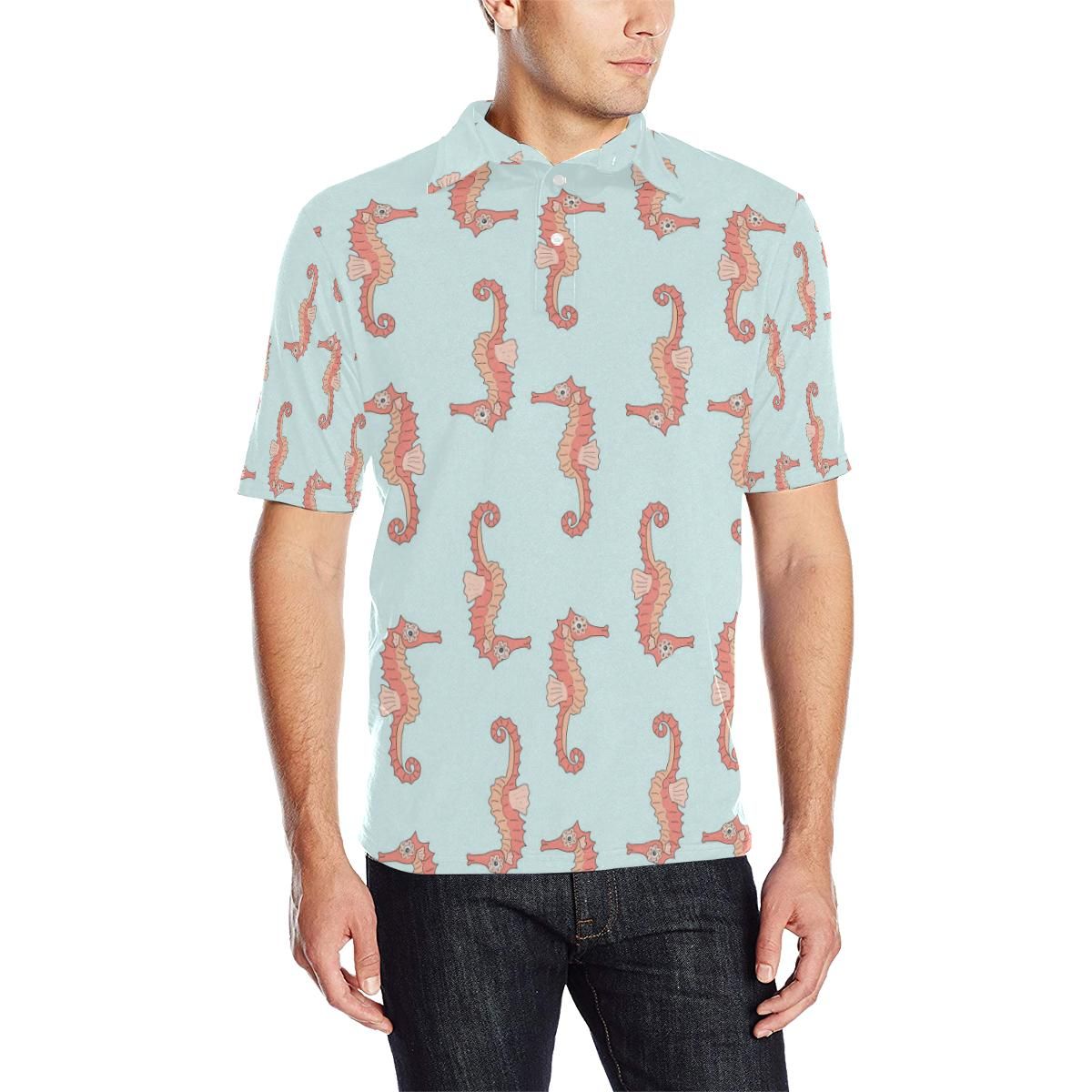 Seahorse Pattern Print Design 01 Men Polo Shirt Seahorse Pattern Print Design 01 Men Polo Shirt