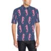 Seahorse Pink Pattern Print Design 02 Men Polo Shirt