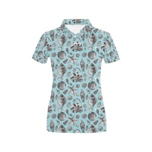 Seashell Beach Print Design Lks302 Women'S Polo Shirt
