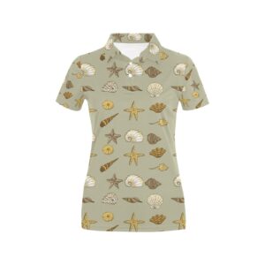 Seashell Beach Print Design Lks303 Women'S Polo Shirt