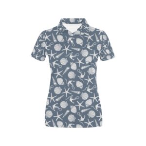 Seashell Print Design Lks306 Women'S Polo Shirt