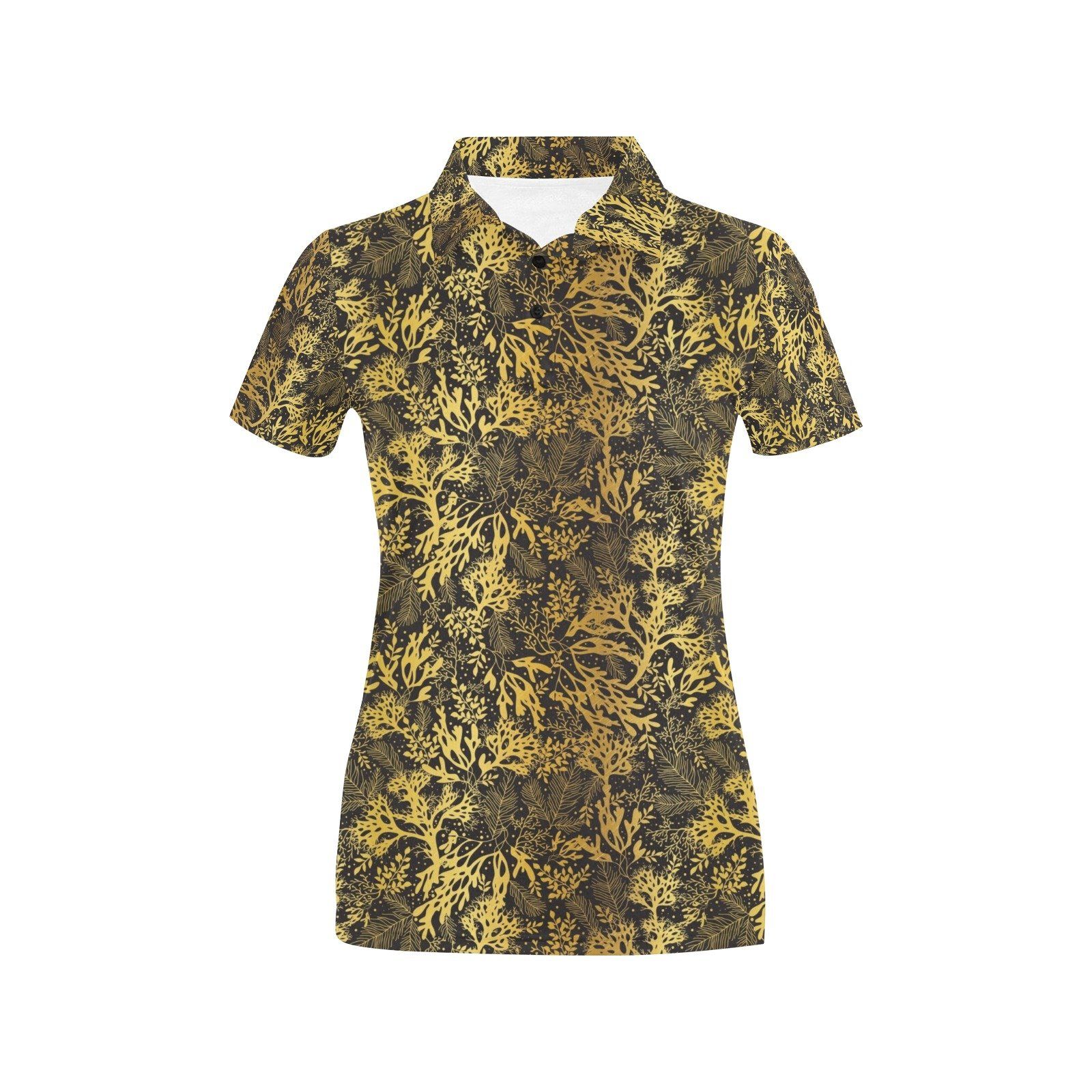 Seaweed Print Design Lks303 Women'S Polo Shirt Seaweed Print Design Lks303 Women'S Polo Shirt