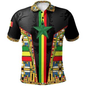 Senegal Polo Shirt - Senegal Flag Color And Coat Of Arm - BN17