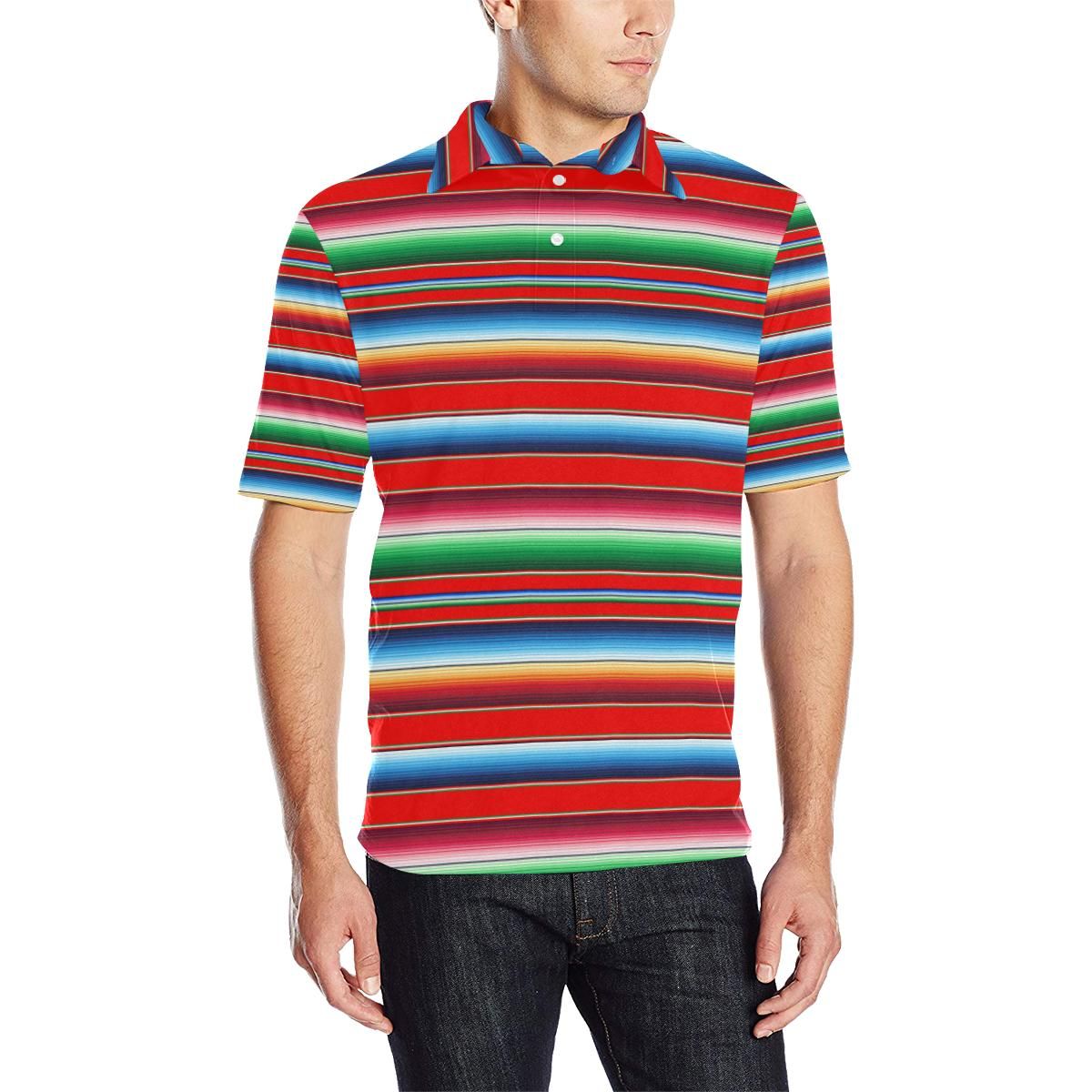 Serape Print Men Polo Shirt Serape Print Men Polo Shirt