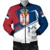 Serbia Men's Bomber Jacket - Coat Of Arms Flag Style - BN25 Bomber Jacket