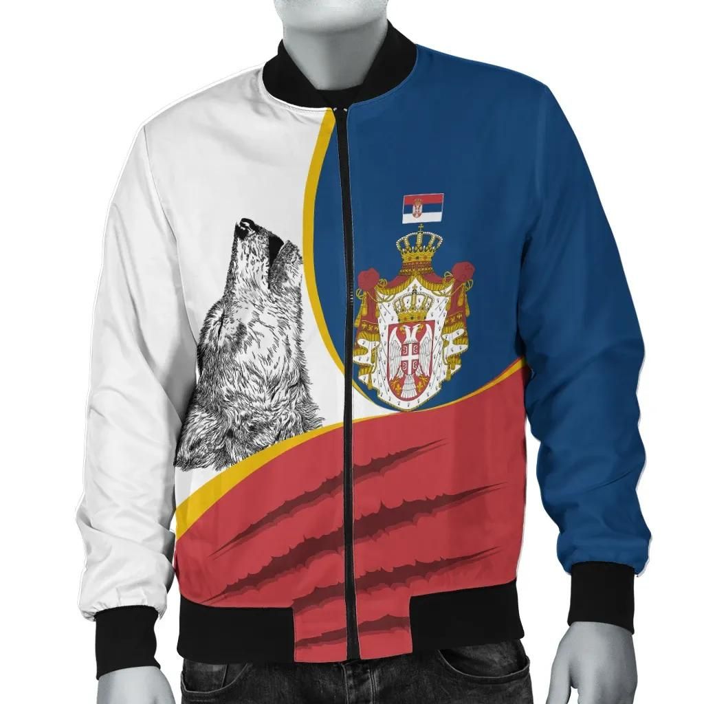 Serbia Men's Bomber Jacket - Flag of Serbia - BN24 Bomber Jacket Serbia Men's Bomber Jacket - Flag of Serbia - BN24 Bomber Jacket