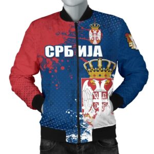 Serbia Men's Bomber Jacket - The Great Serbia (Serbian Language) - BN15 Bomber Jacket