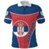 Serbia Polo Shirt Circle Stripes Flag Balkan K13