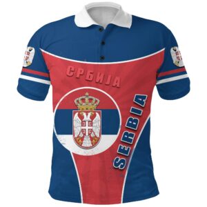 Serbia Polo Shirt Circle Stripes Flag Balkan K13