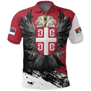 Serbia Polo Shirt Serbian Eagle Tattoo A7