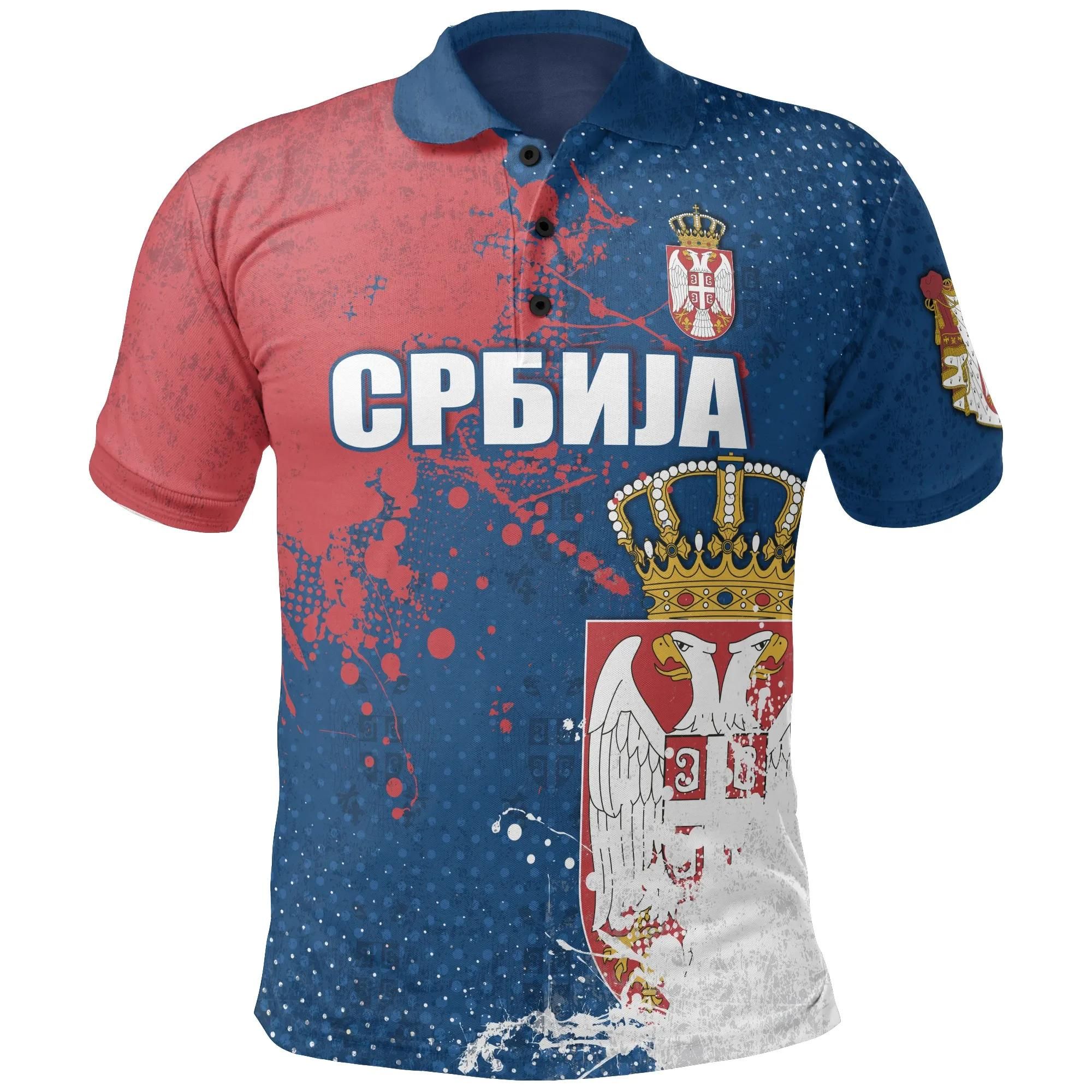 Serbia Polo Shirt - The Great Serbia (Serbian Language) - BN15 Serbia Polo Shirt - The Great Serbia (Serbian Language) - BN15