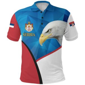 Serbia Polo Shirt White Eagle Version K12