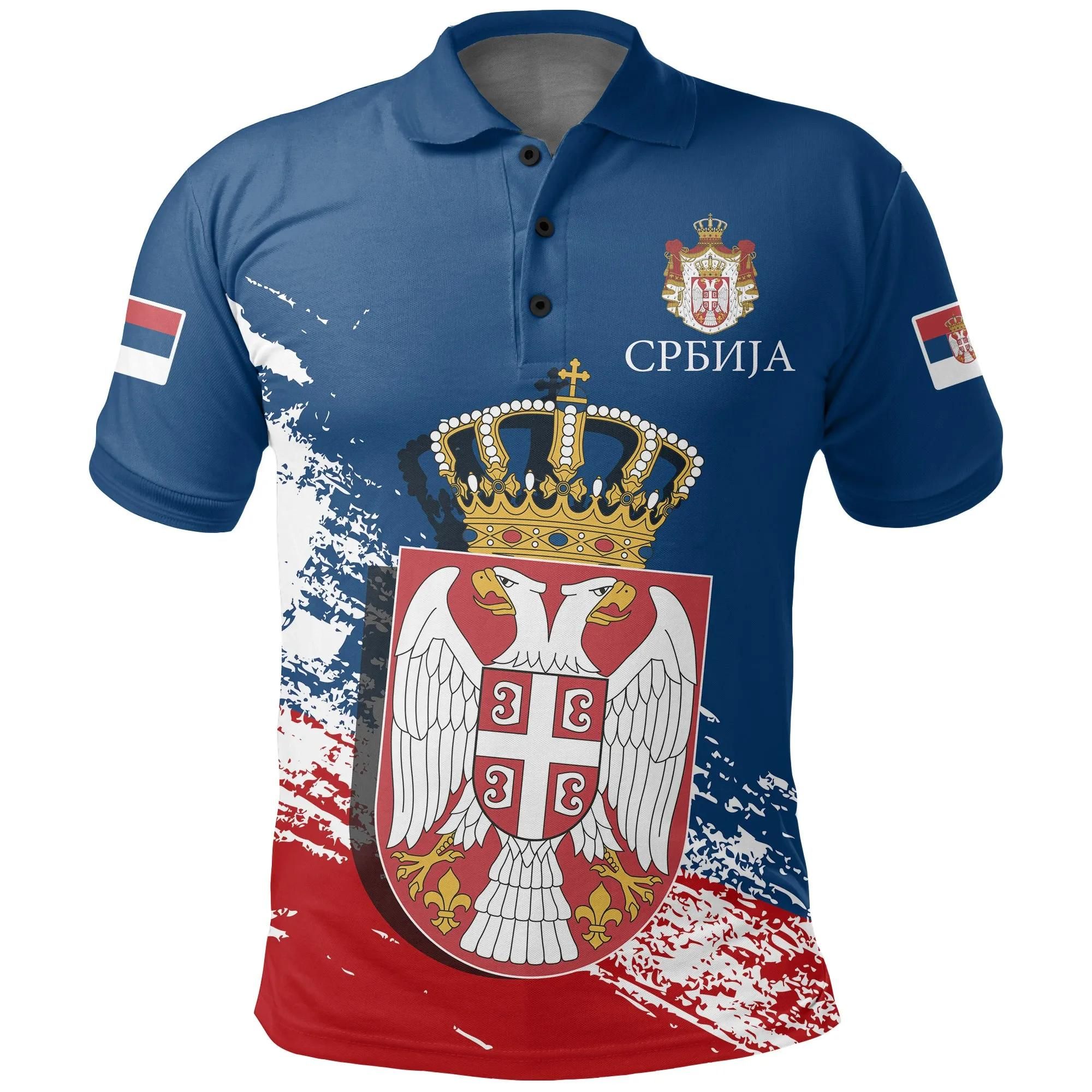 Serbia Special Polo Shirt - Blue Version A7 Serbia Special Polo Shirt - Blue Version A7