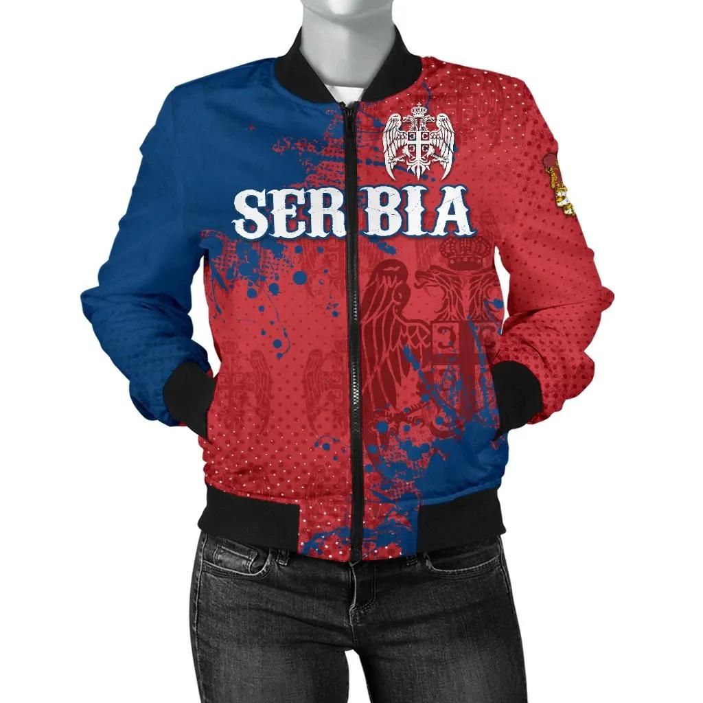 Serbia Women's Bomber Jacket - The Great Serbia - BN15 Bomber Jacket Serbia Women's Bomber Jacket - The Great Serbia - BN15 Bomber Jacket