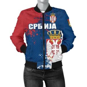 Serbia Women's Bomber Jacket - The Great Serbia (Serbian Language) - BN15 Bomber Jacket