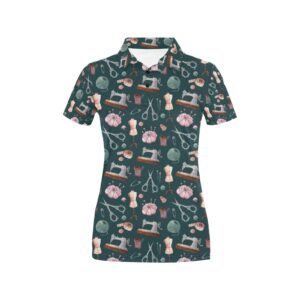 Sewing Equipment Print Design Lks307 Women'S Polo Shirt